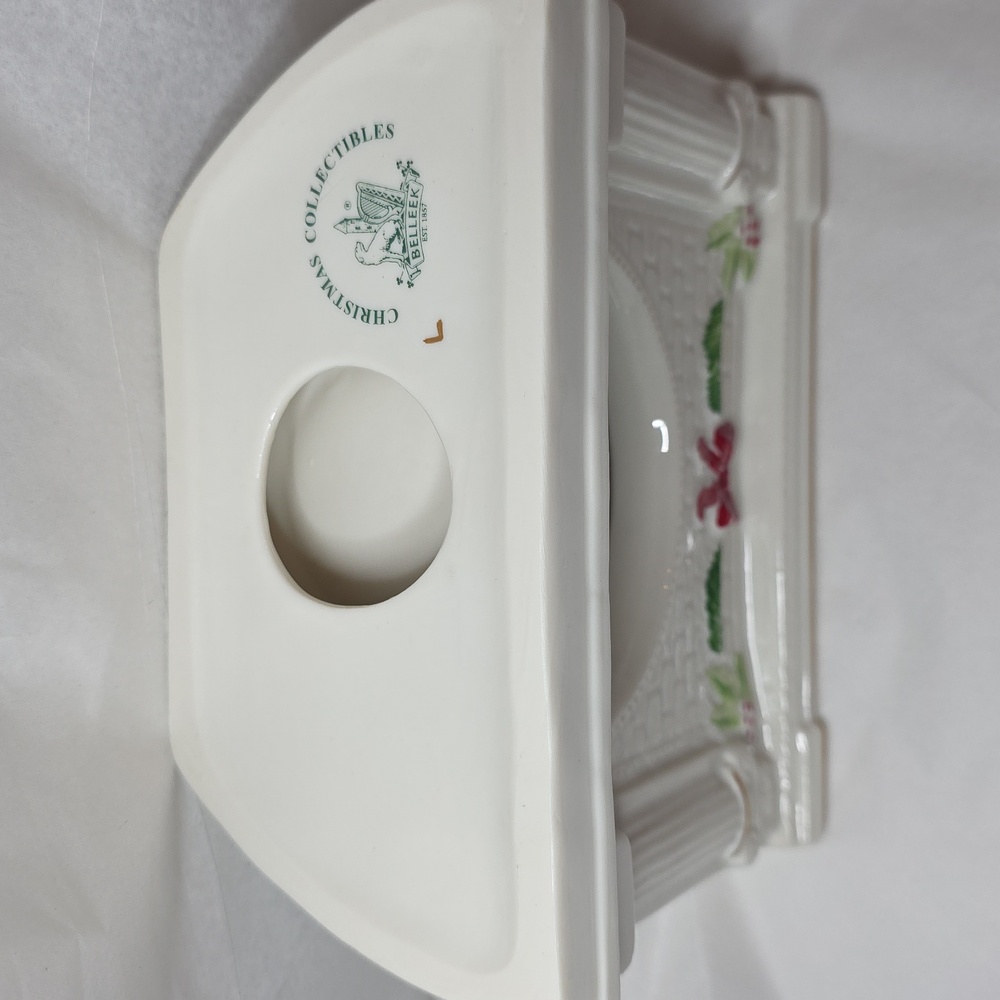 Belleek Christmas Collectibles Fireplace Tea Light Holder - Picture 3 of 4